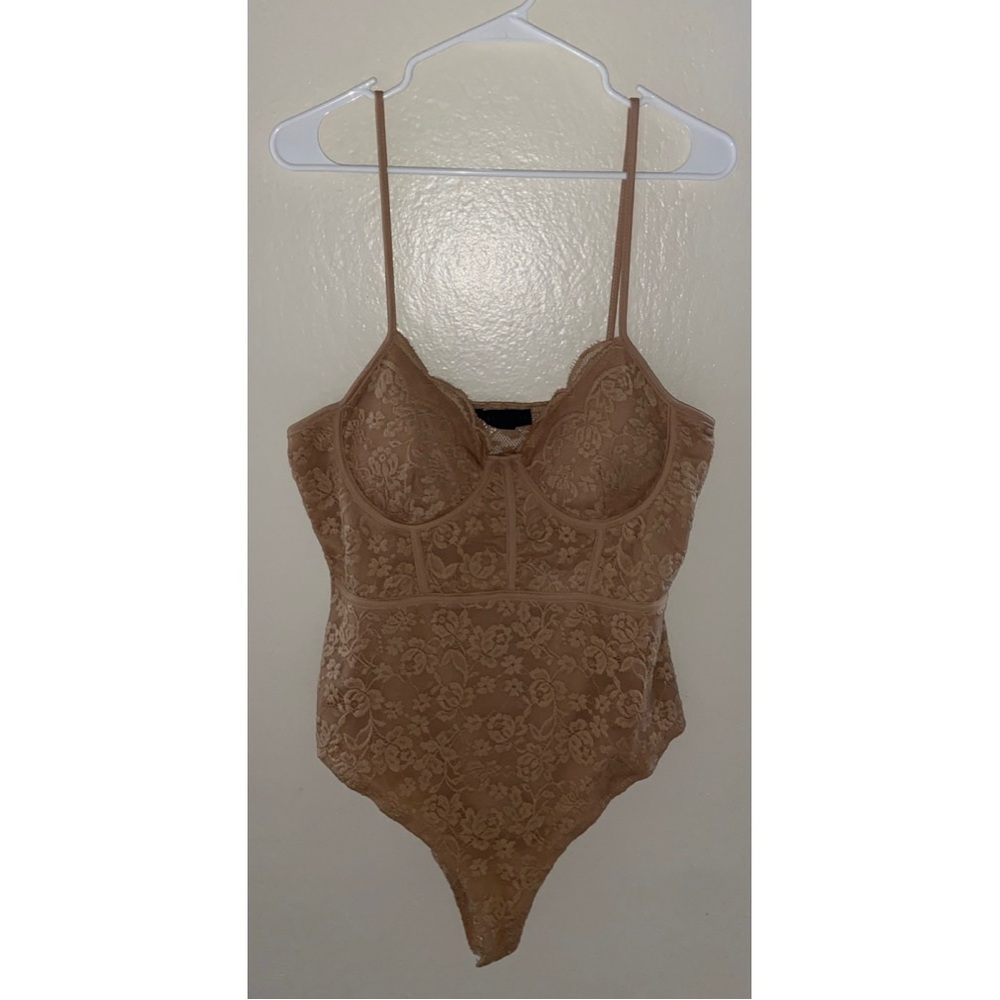 Tan lace bodysuit